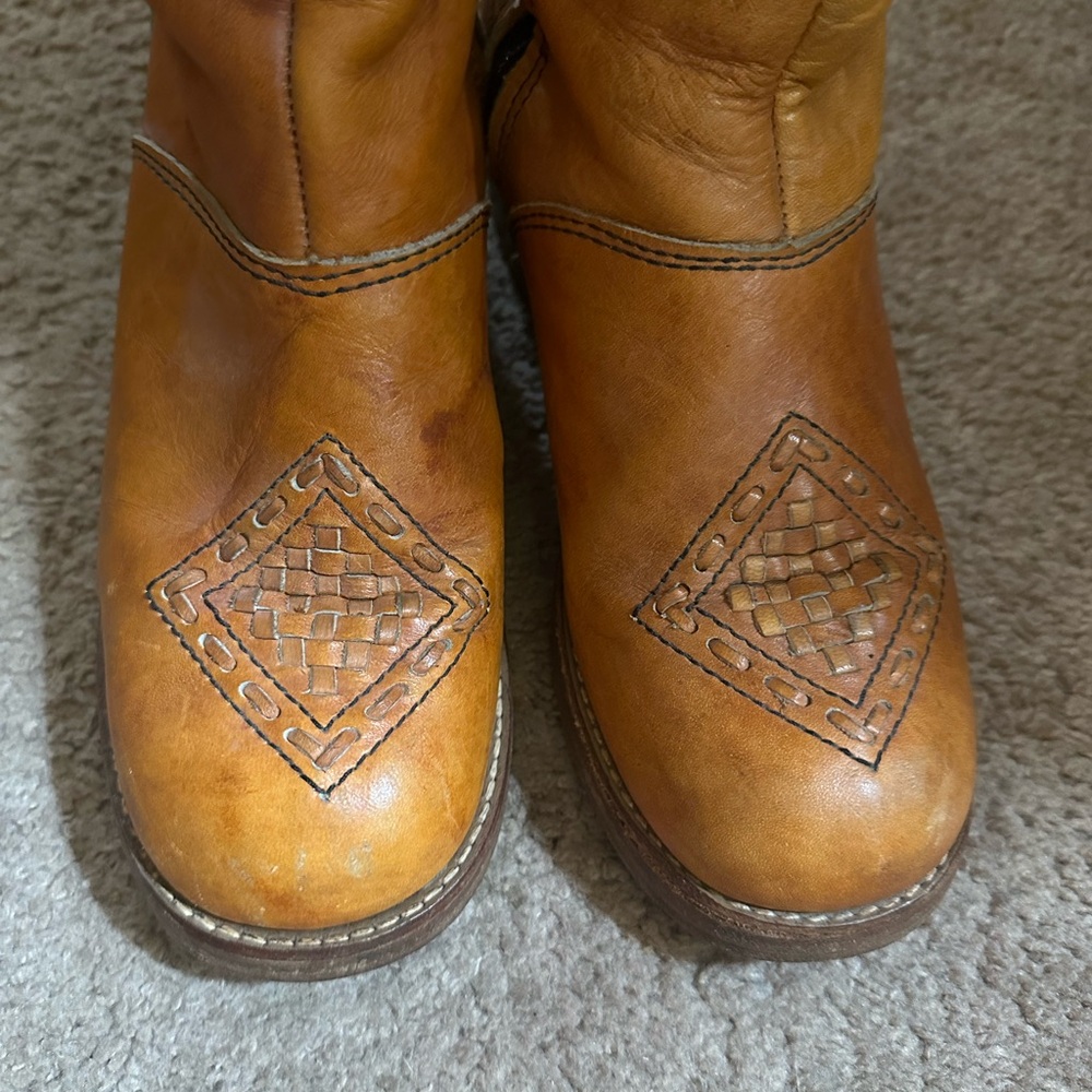 Vintage Zodiac 1970s Leather Campus Boots 8 - Picture 13 of 16